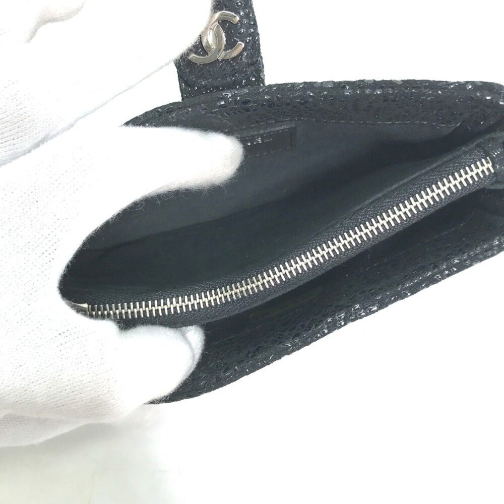 CHANEL Black Leather Logo Pouch - Picture 7 of 10